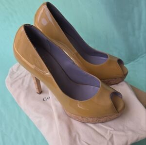 Cole Haan Mariela Air O.T Patent tan camel Pump Heels Women's Size 8.5 B NWT box